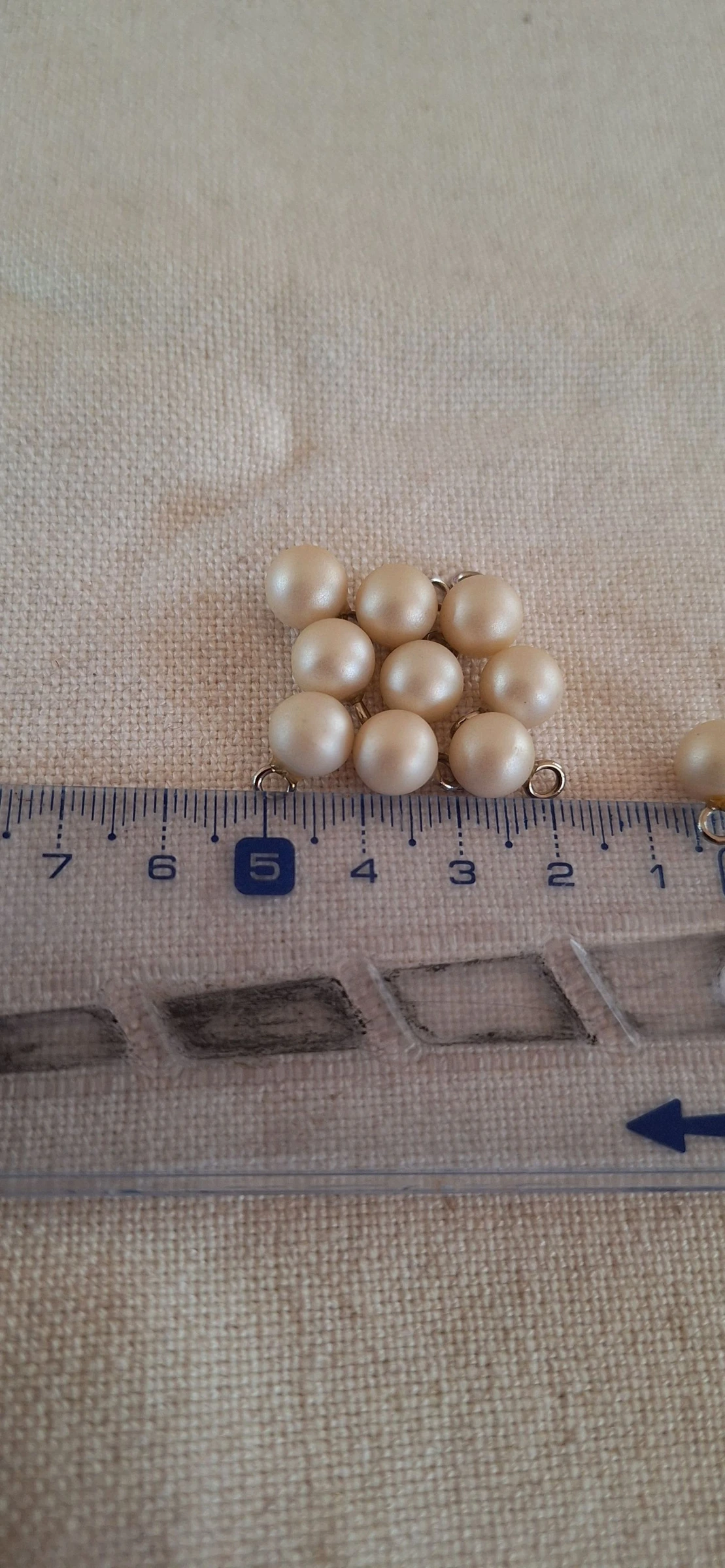 10 botones de 7 mm de costura imitación perlas marfil – photo 2